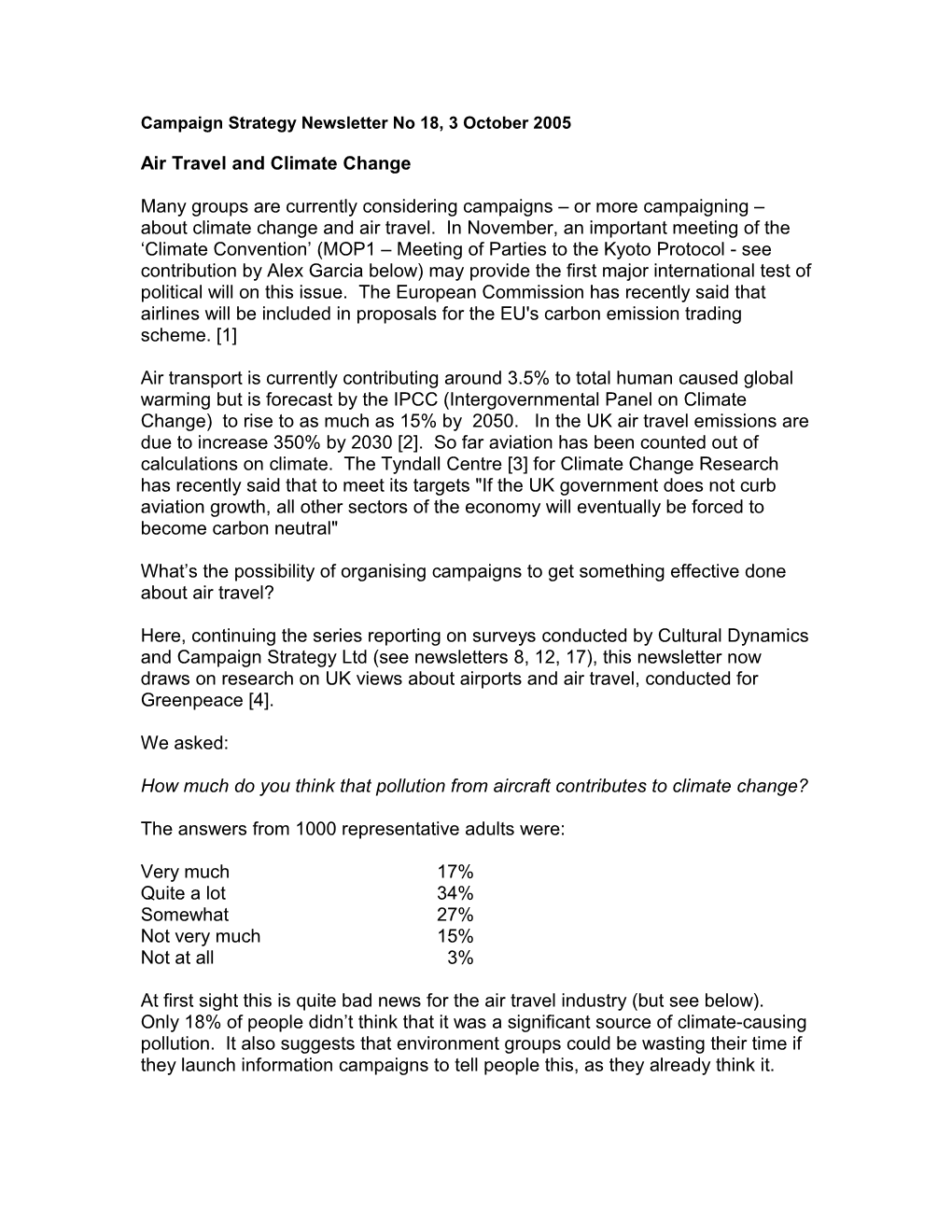 Air Travel and Climate Change