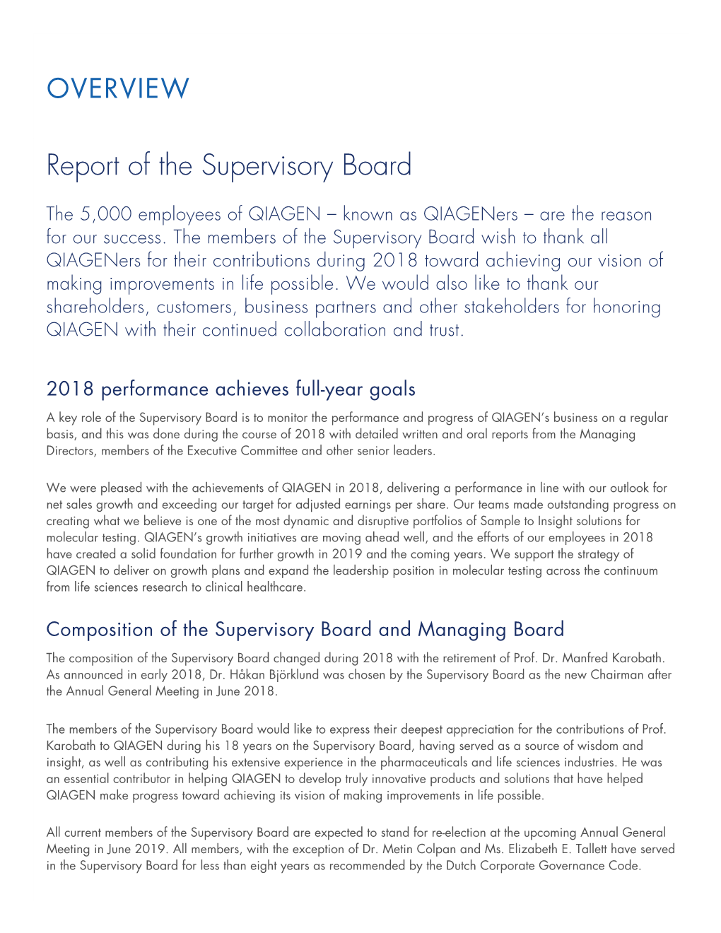 Report of the Supervisory Board