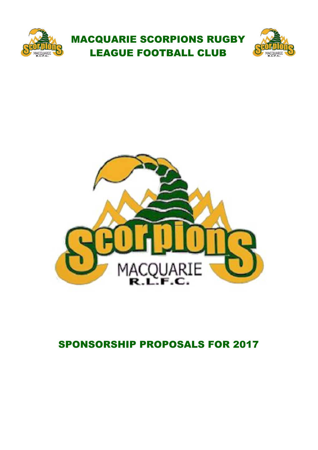 Macquarie Scorpions Rugby League Football Club
