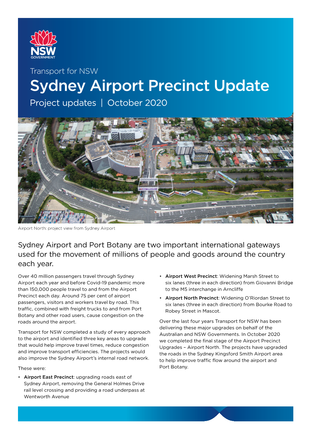 Sydney Airport Precinct Update Project Updates | October 2020