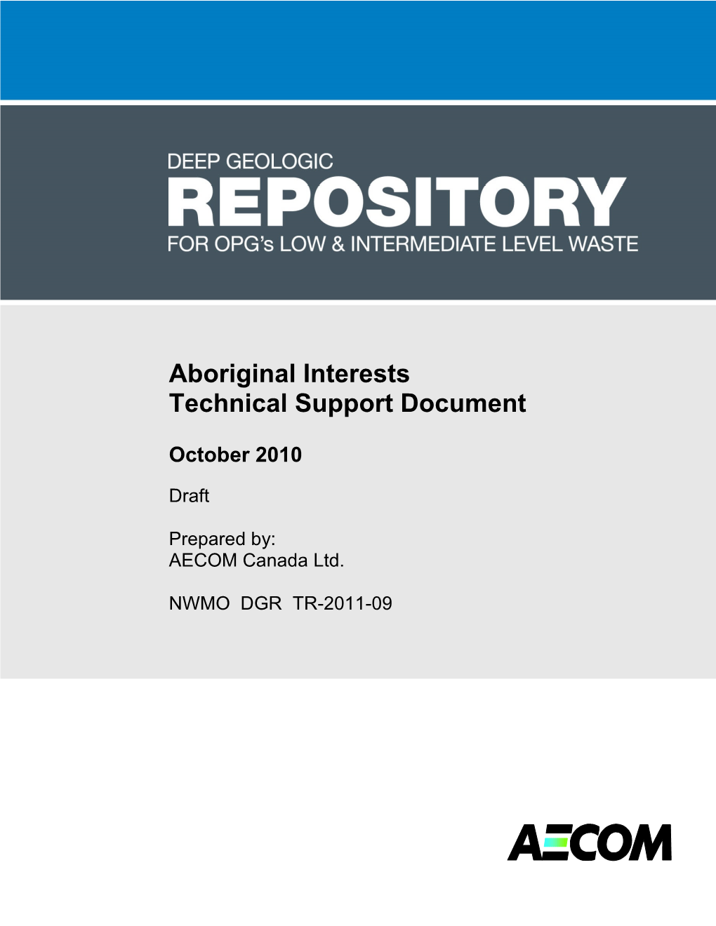 Aboriginal Interests Technical Support Document