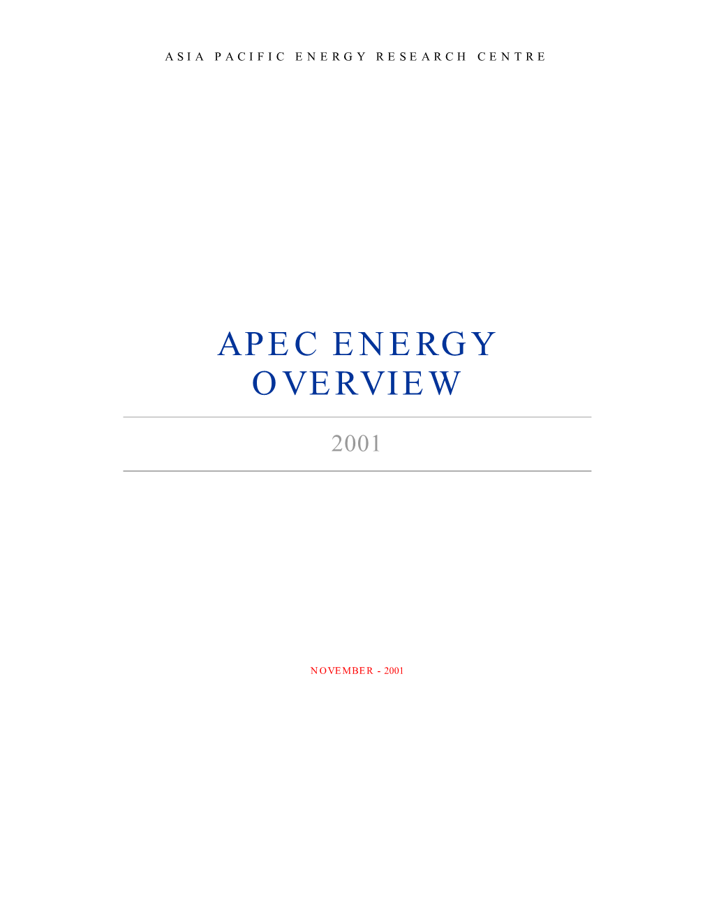APEC Energy Overview 2001