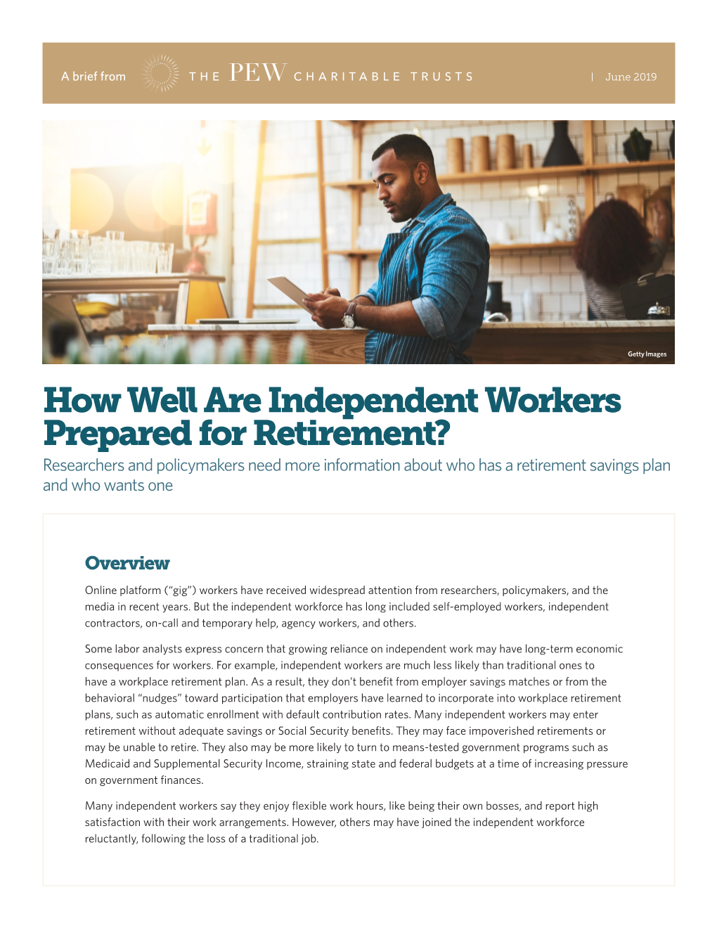 How Well Are Independent Workers Prepared for Retirement? (PDF)