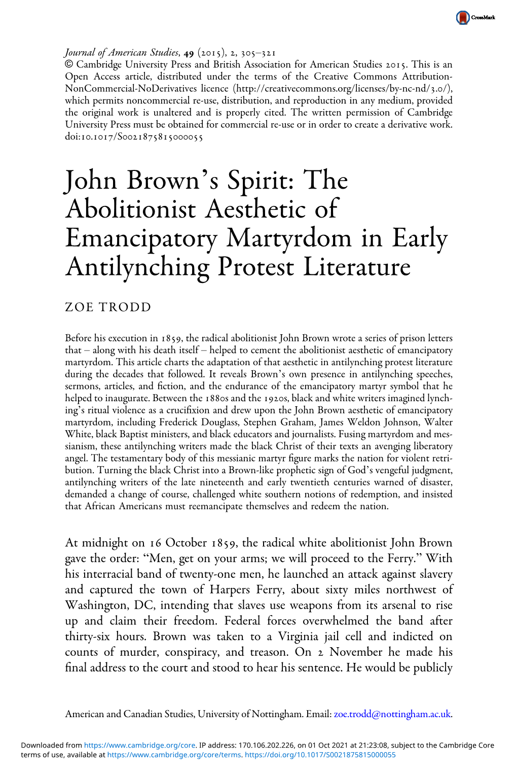 John Brown's Spirit