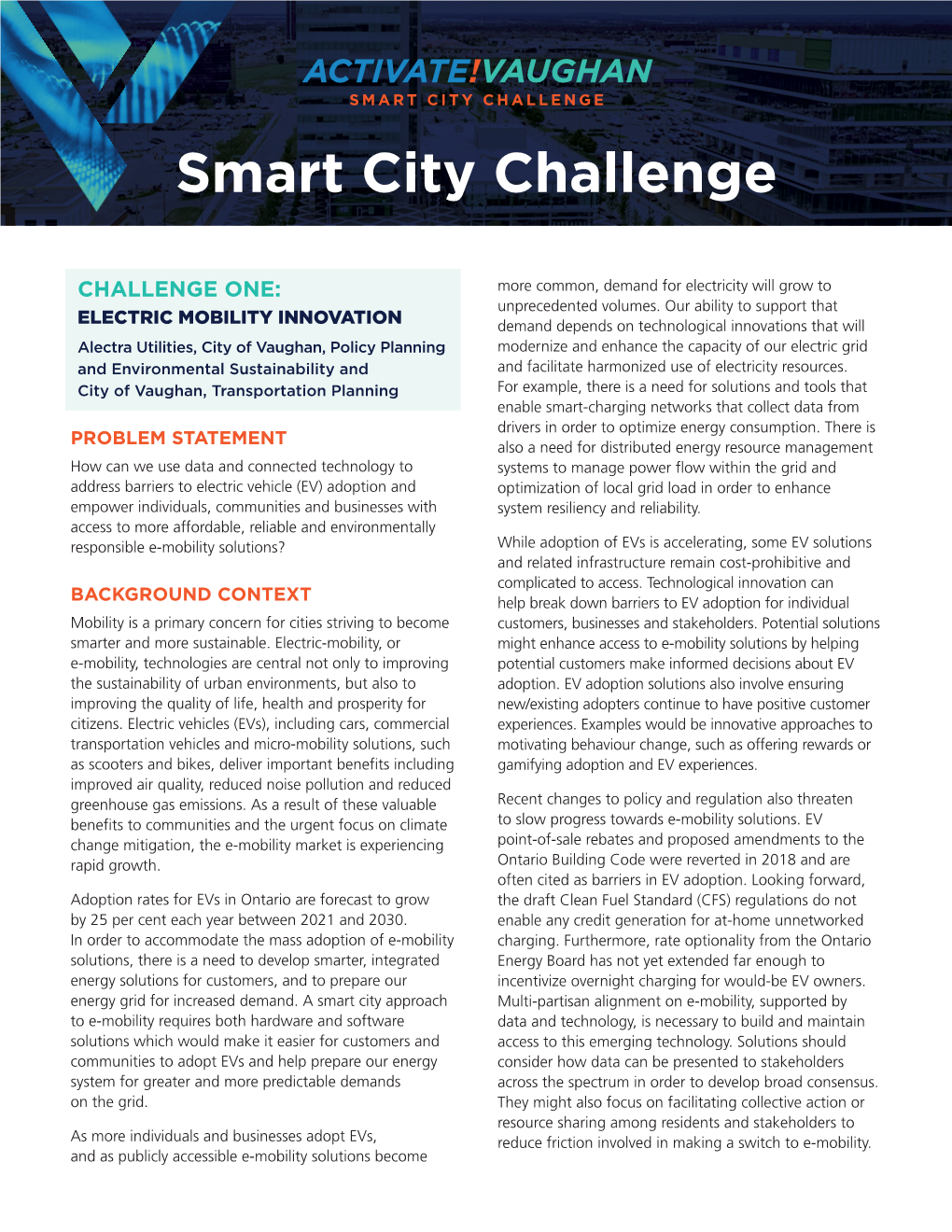 SMART CITY CHALLENGE Smart City Challenge
