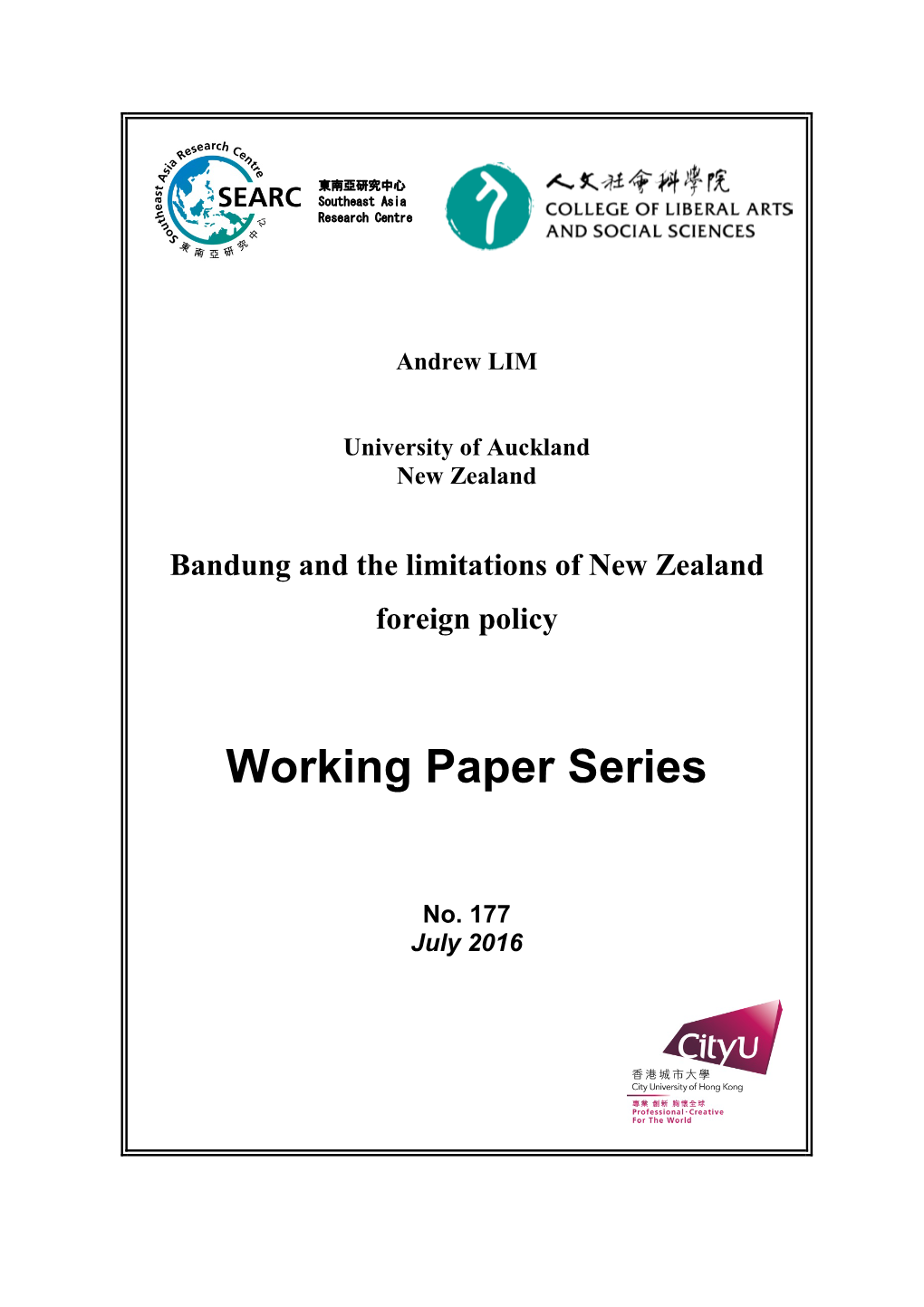 Working Paper Series