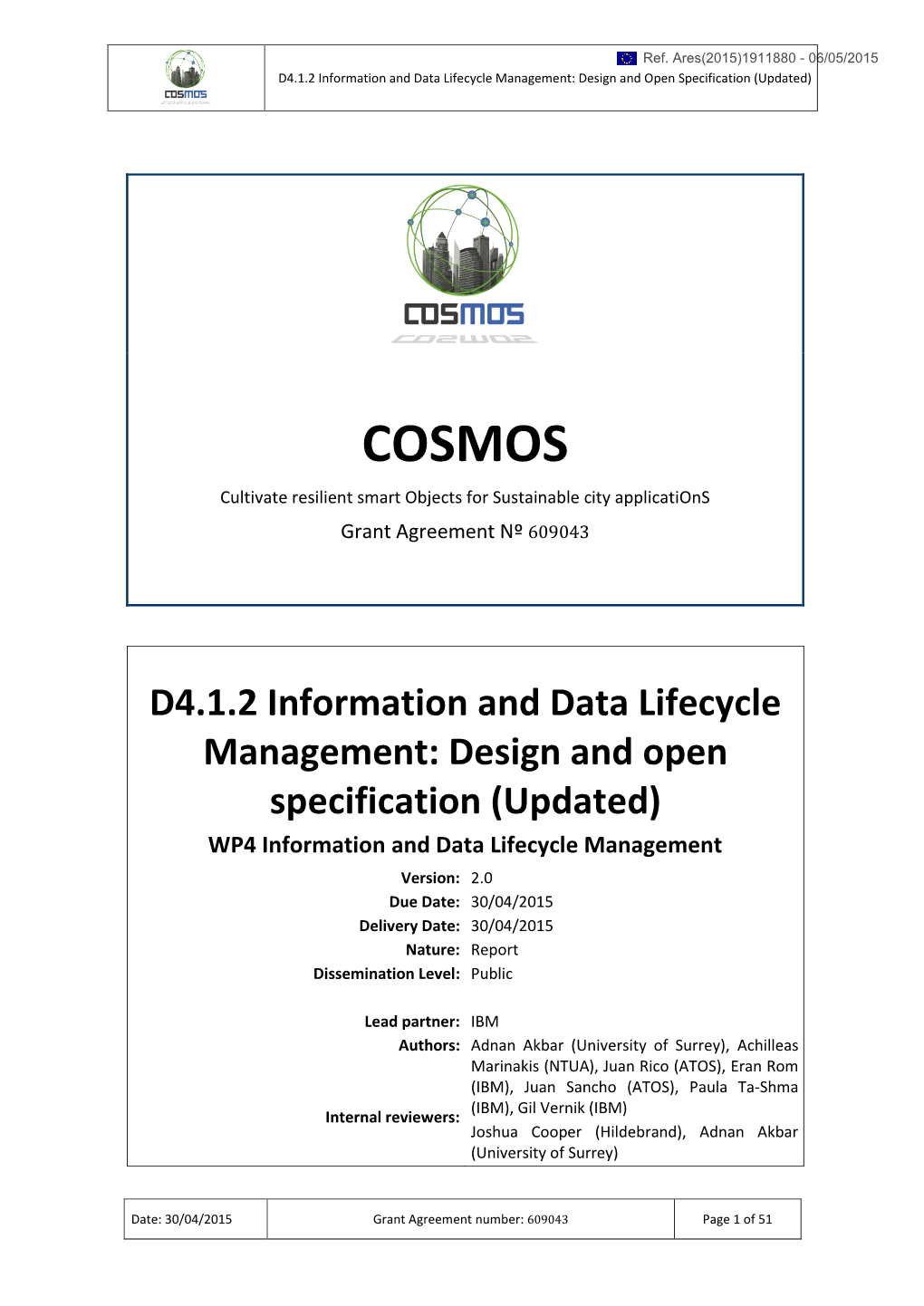 D4.1.2 Information and Data Lifecycle Management: Design and Open Specification (Updated)