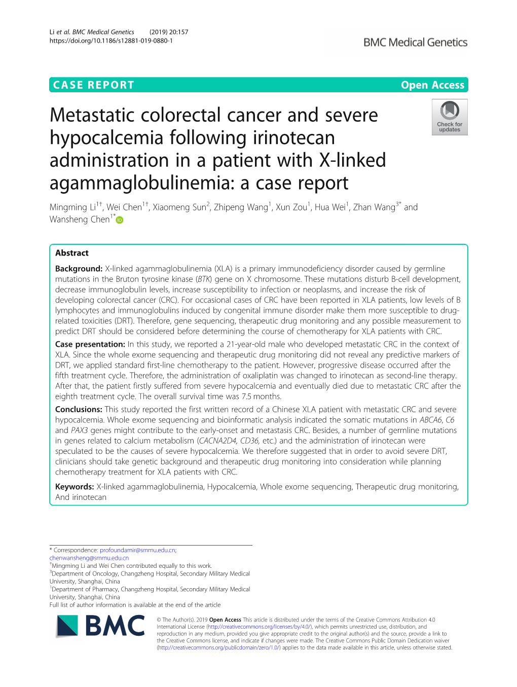 Metastatic Colorectal Cancer and Severe Hypocalcemia Following