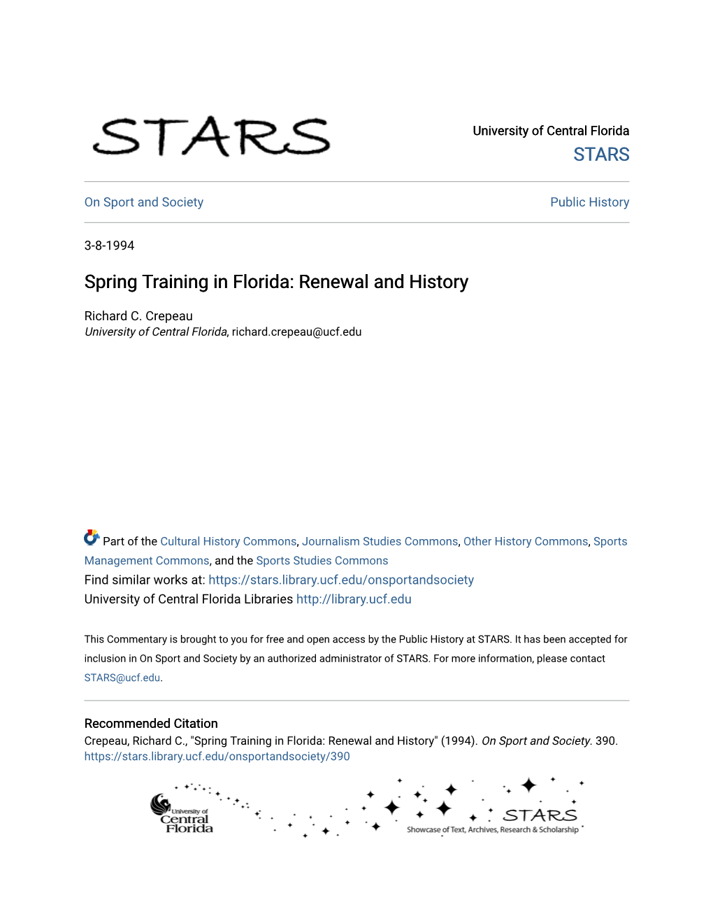 Spring Training in Florida: Renewal and History