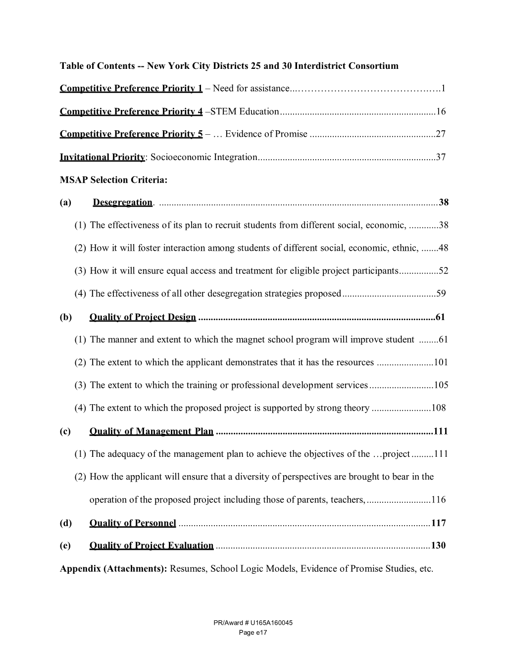 NYC Department of Education Community School Districts 25 and 30 Consortium Project Narrative