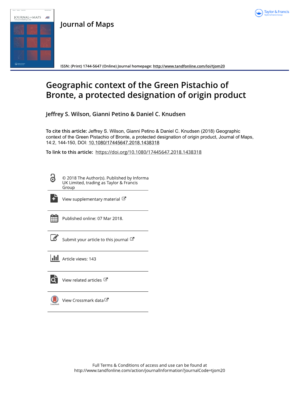 Geographic Context of the Green Pistachio of Bronte, a Protected Designation of Origin Product