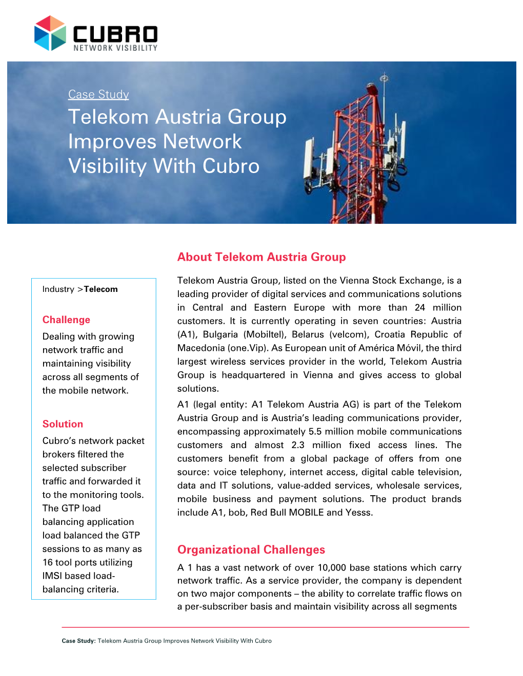 Telekom Austria Group Improves Network Visibility with Cubro