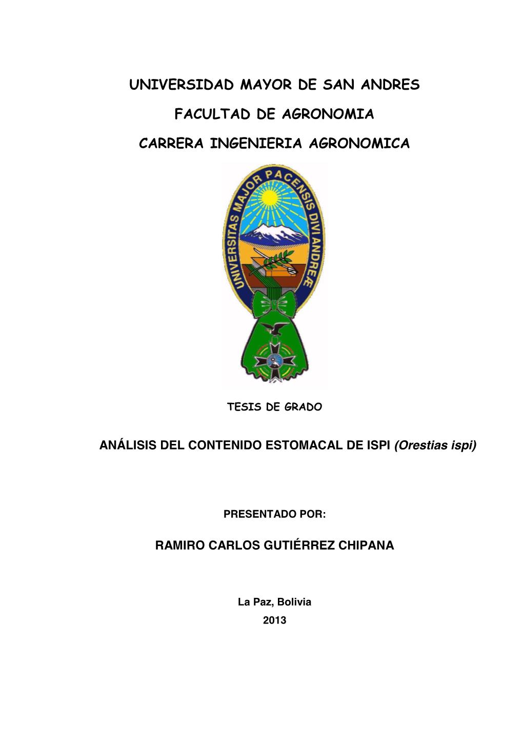 ANÁLISIS DEL CONTENIDO ESTOMACAL DE ISPI (Orestias Ispi)