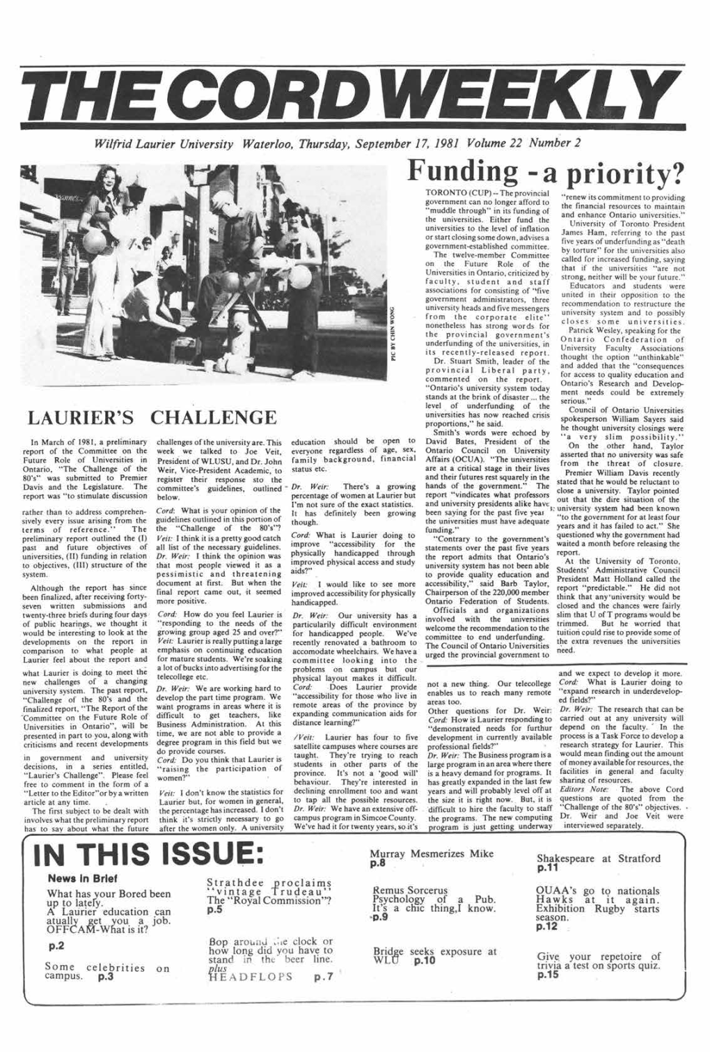 The Cord Weekly (September 17, 1981)