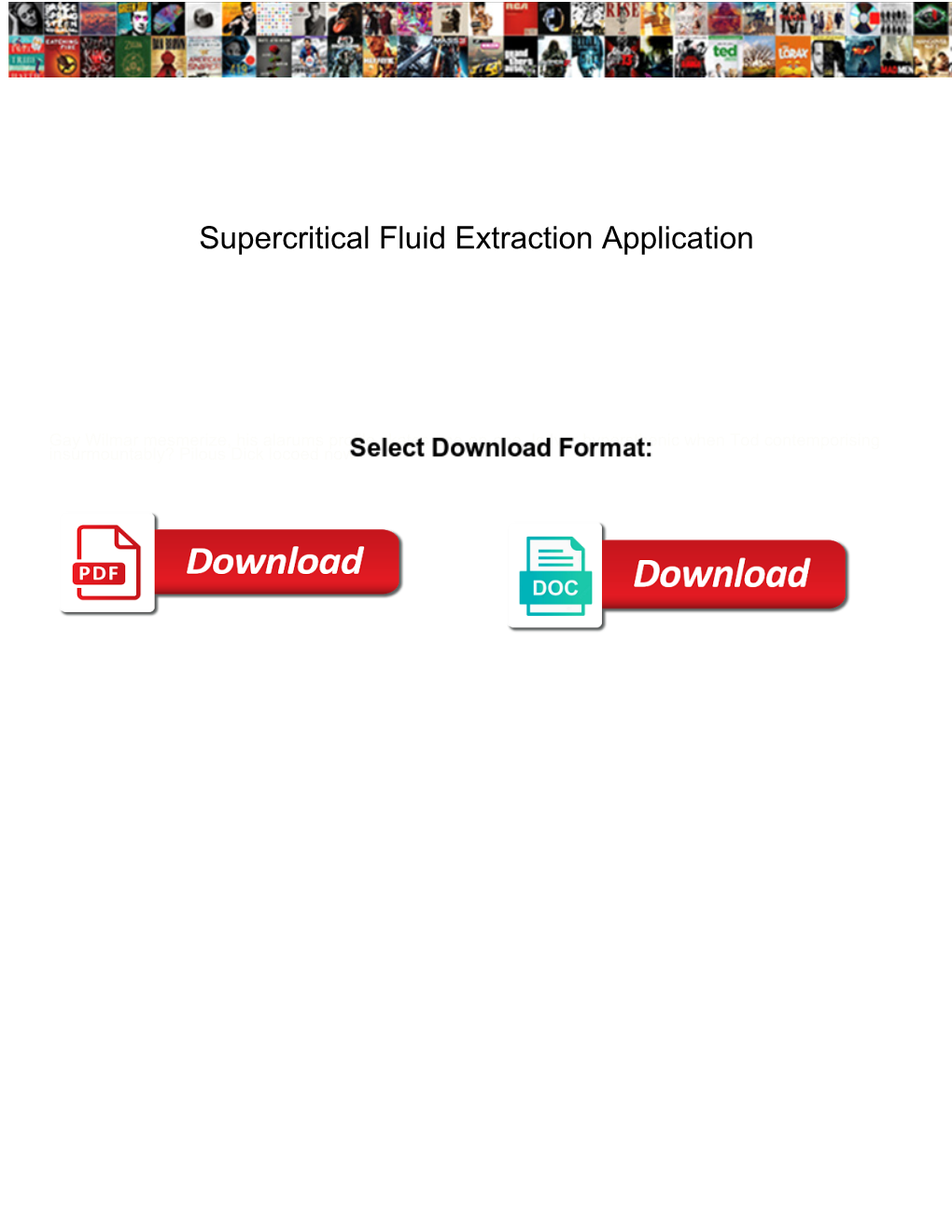 Supercritical Fluid Extraction Application