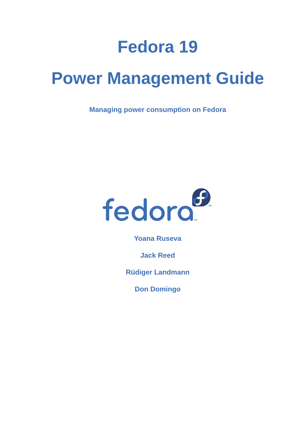 Fedora 19 Power Management Guide