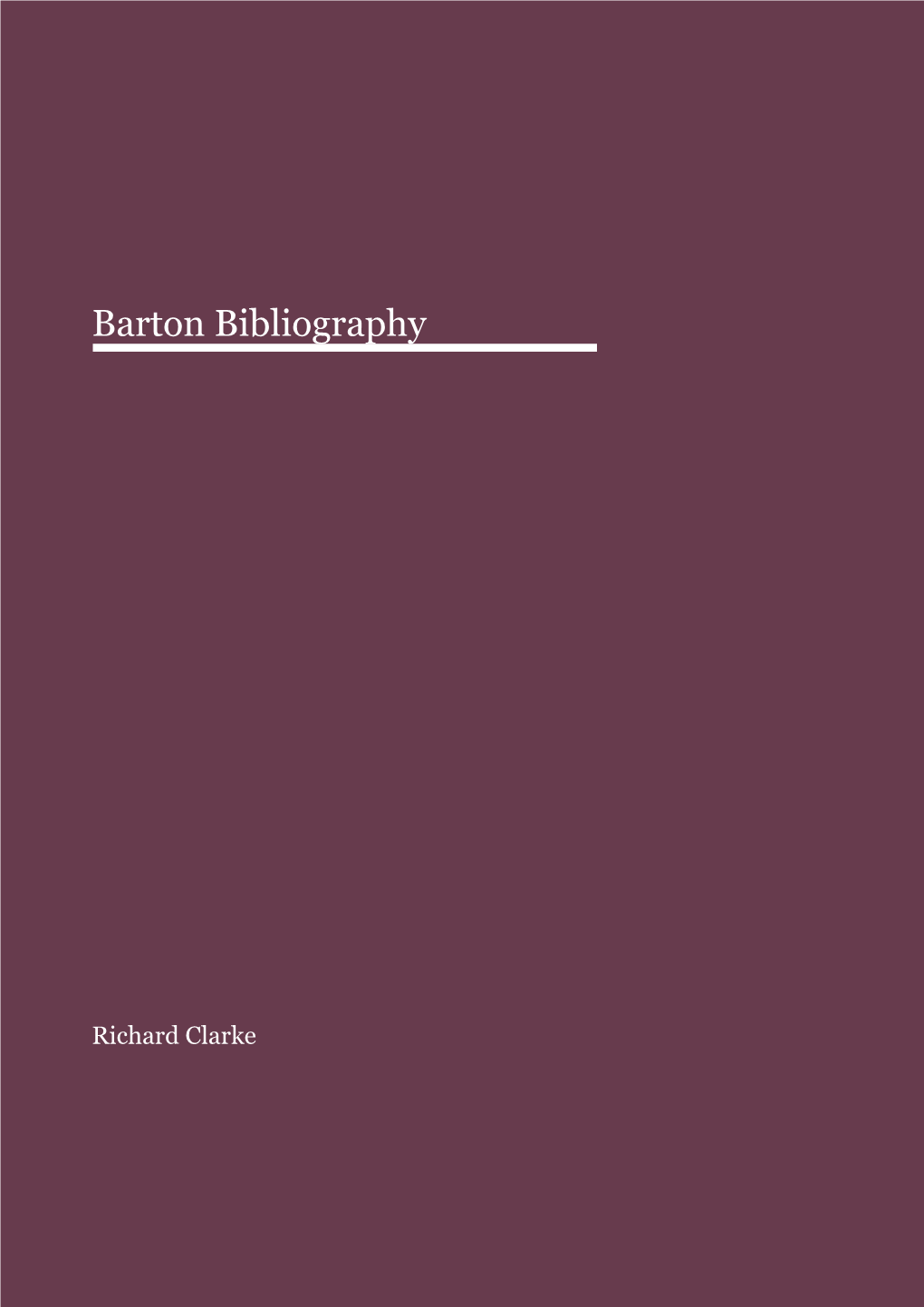 Barton Bibliography.Indd