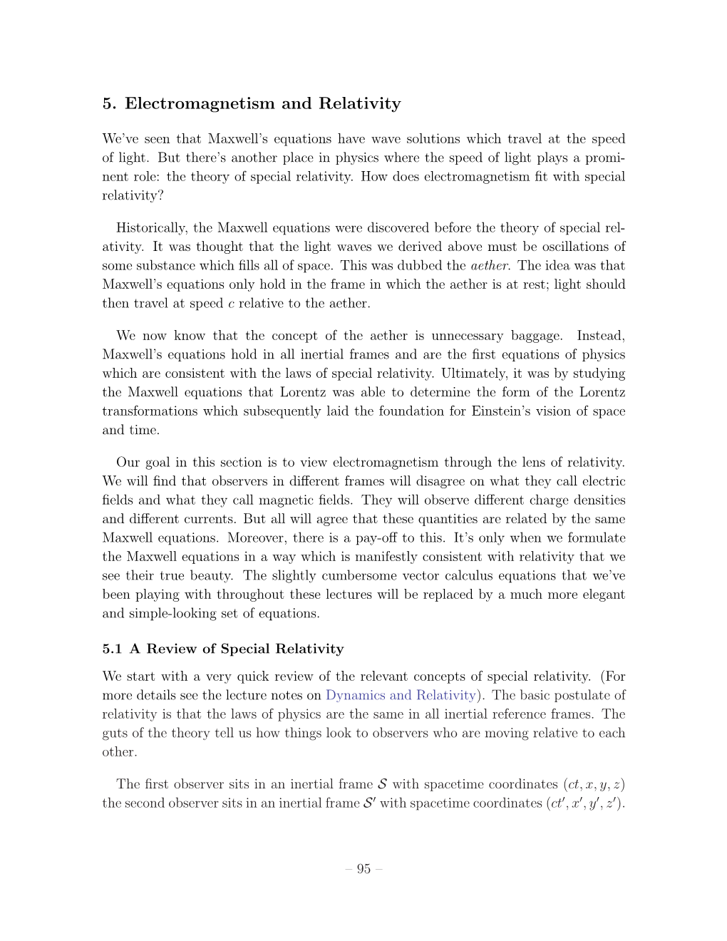 5. Electromagnetism and Relativity