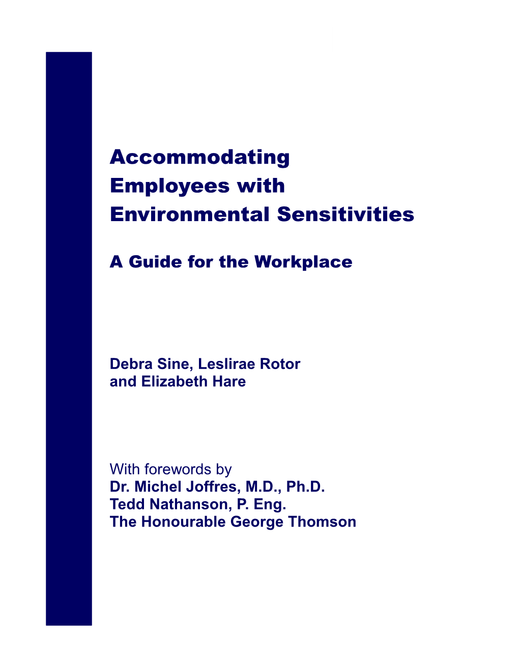 Accommodating Employees with Environmental Sensitivities