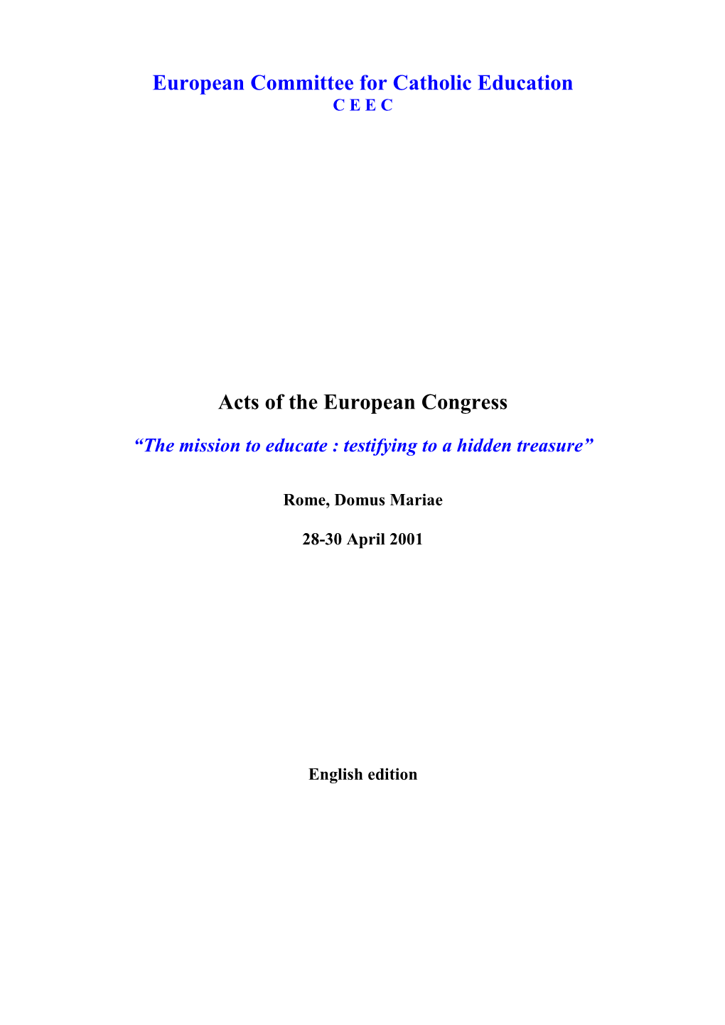 2001 Rome Congress Acts EN