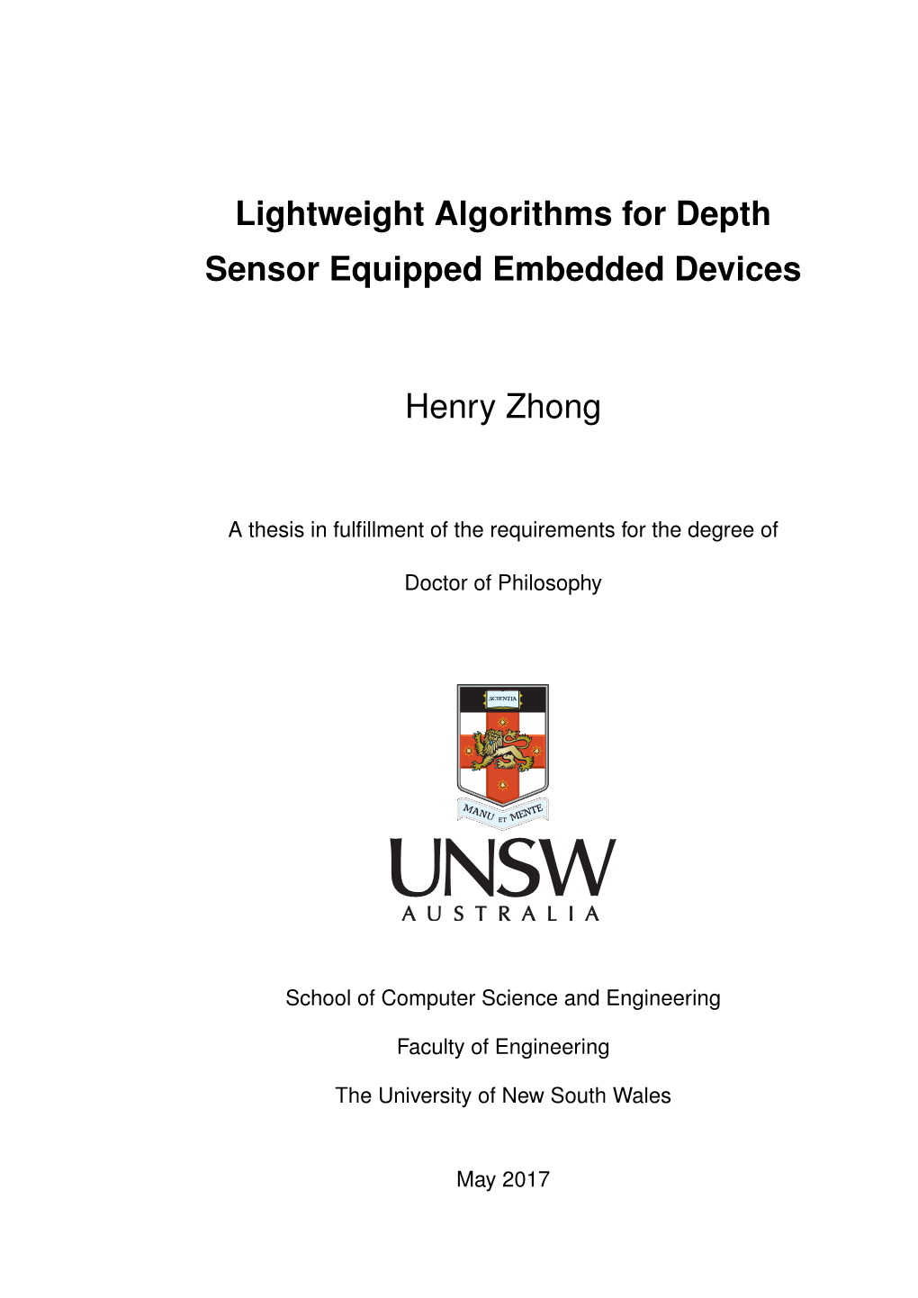 Lightweight Algorithms for Depth Sensor Equipped Embedded Devices