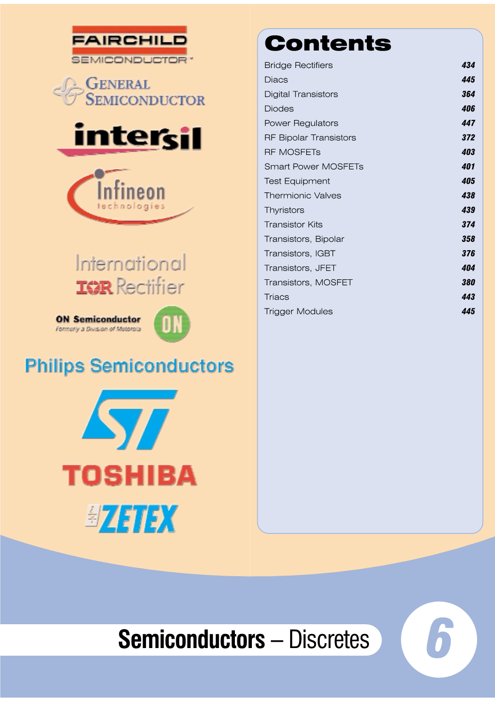 Semiconductors – Discretes 6 6 Semiconductors – Discretes 354 354 Index Bymanufacturers’Listno.— Itn.Page List No