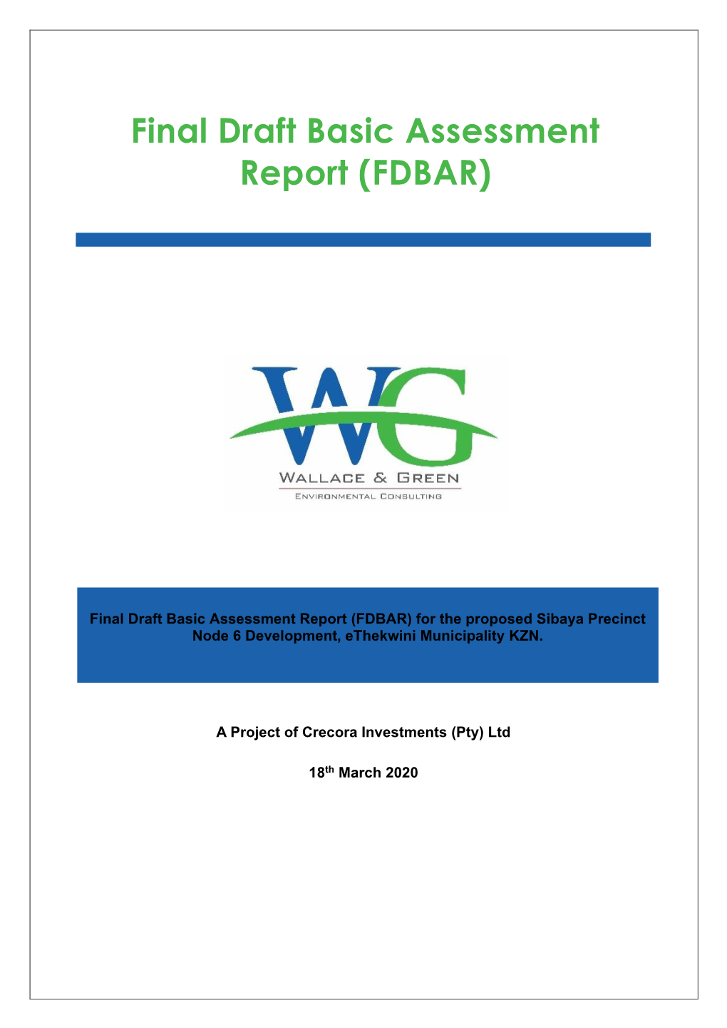 Final Draft Basic Assessment Report (FDBAR)