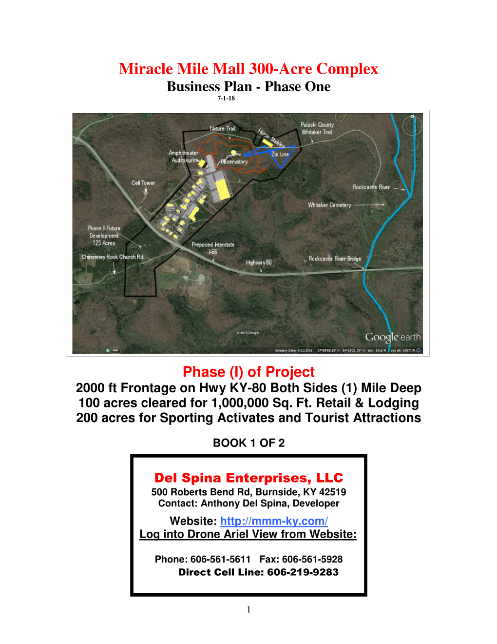 Miracle Mile Mall 300-Acre Complex Business Plan - Phase One 7-1-18