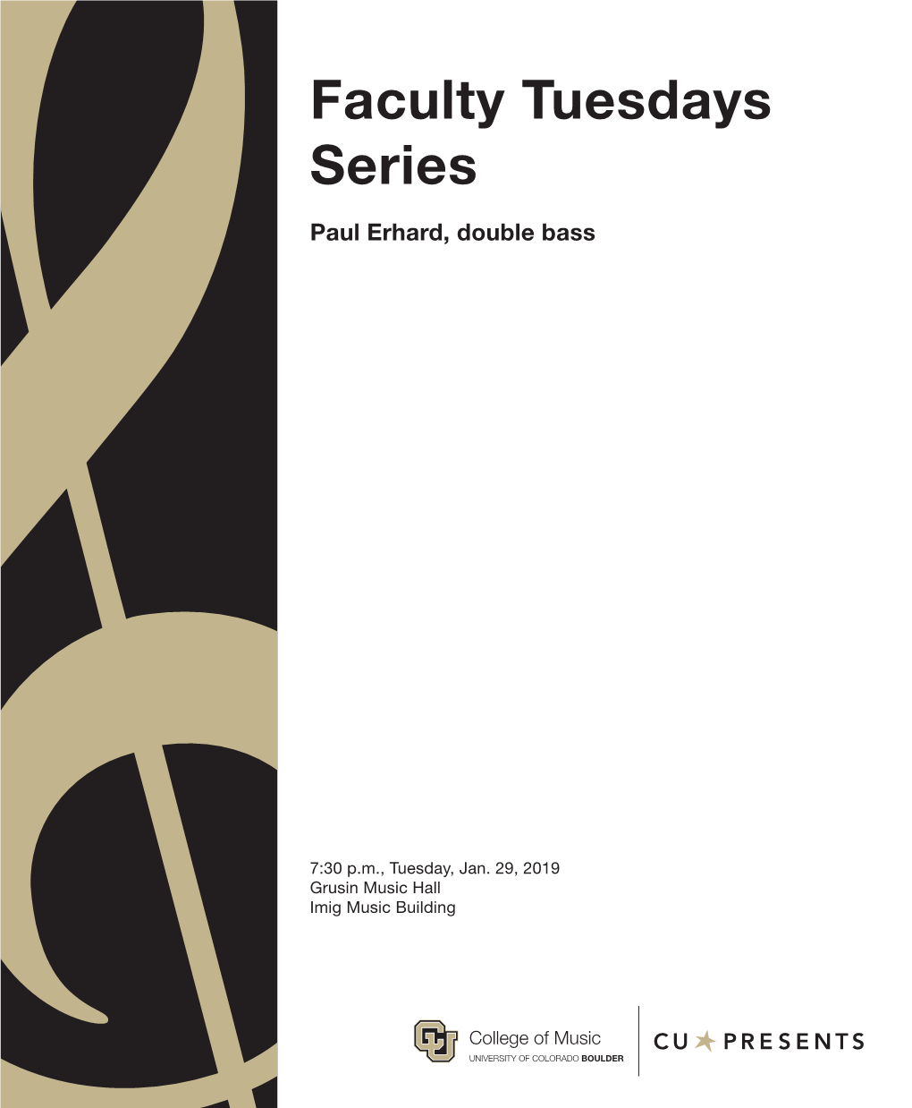 Faculty Tuesdays Series Paul Erhard, Double Bass