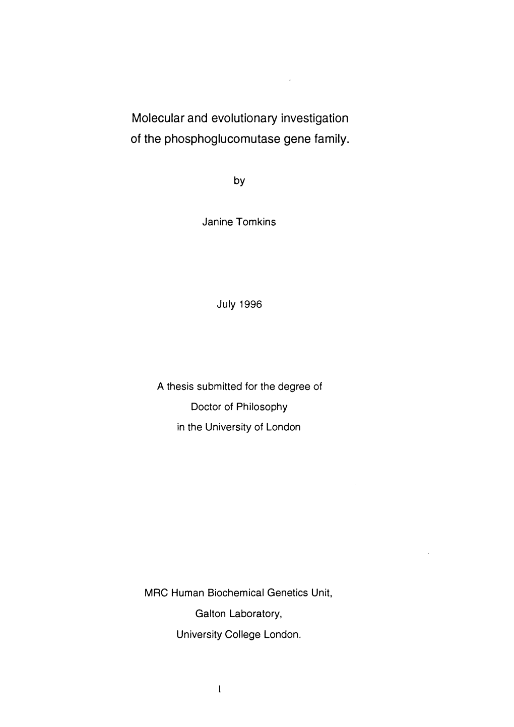 Molecular and Evolutionary Investigation of the Phosphoglucomutase Gene Family