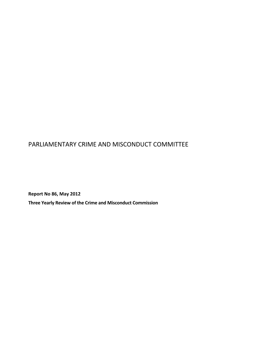 Parliamentary Crime and Misconduct Committee