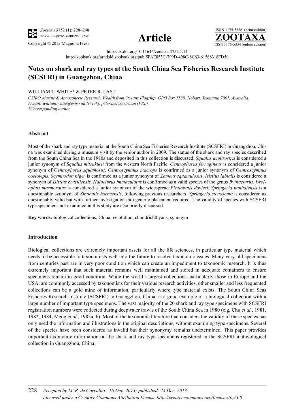 Notes on Shark and Ray Types at the South China Sea Fisheries Research Institute (SCSFRI) in Guangzhou, China