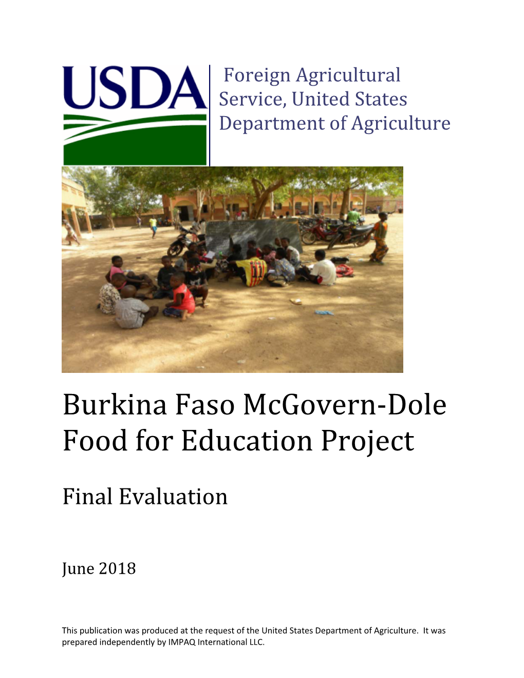 Burkina Faso Mcgovern-Dole Food for Education Project