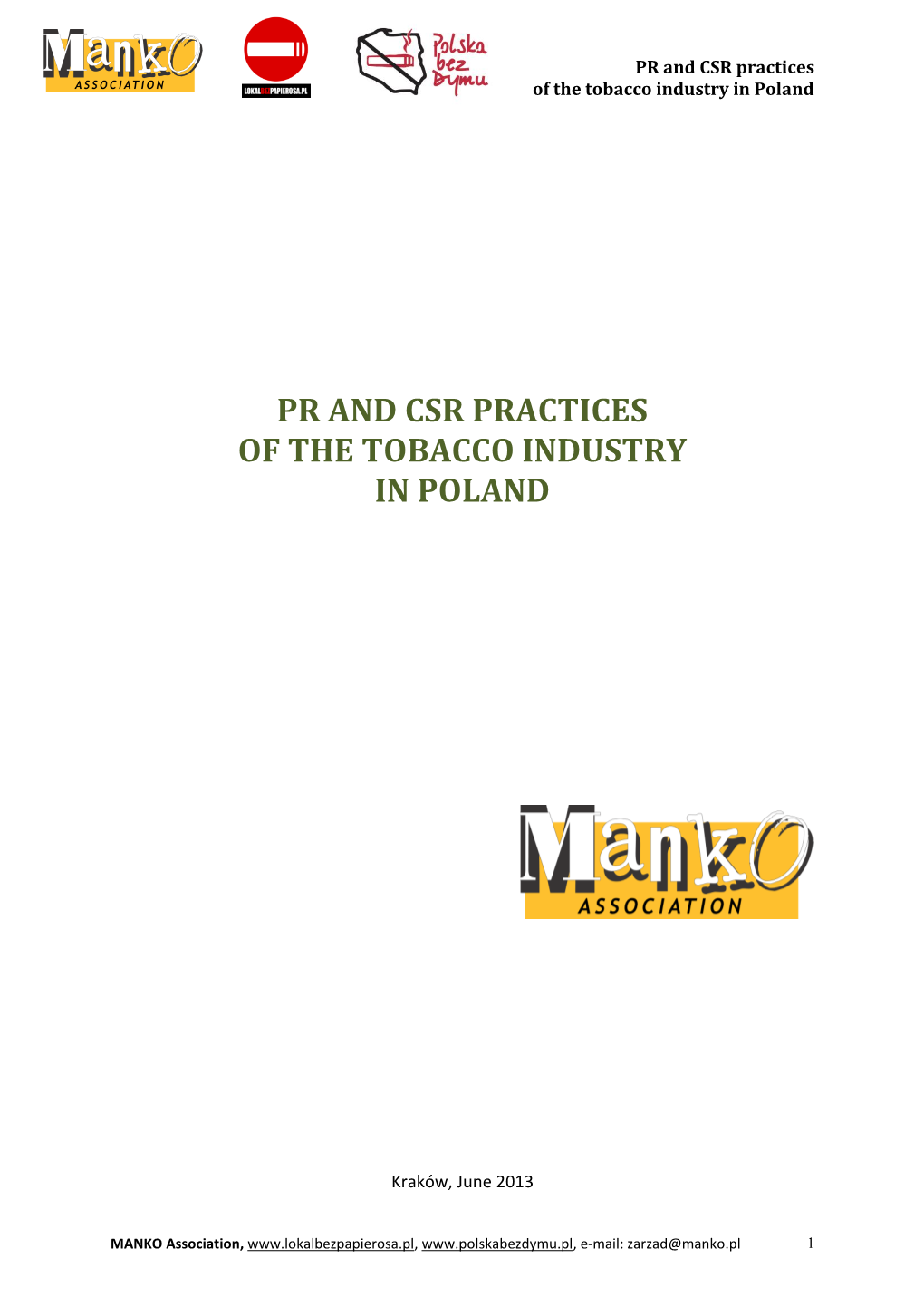 PR and CSR Practices of the Tobacco Industry in Poland
