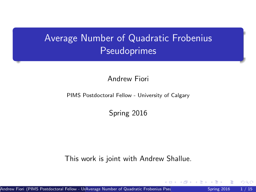 Average Number of Quadratic Frobenius Pseudoprimes