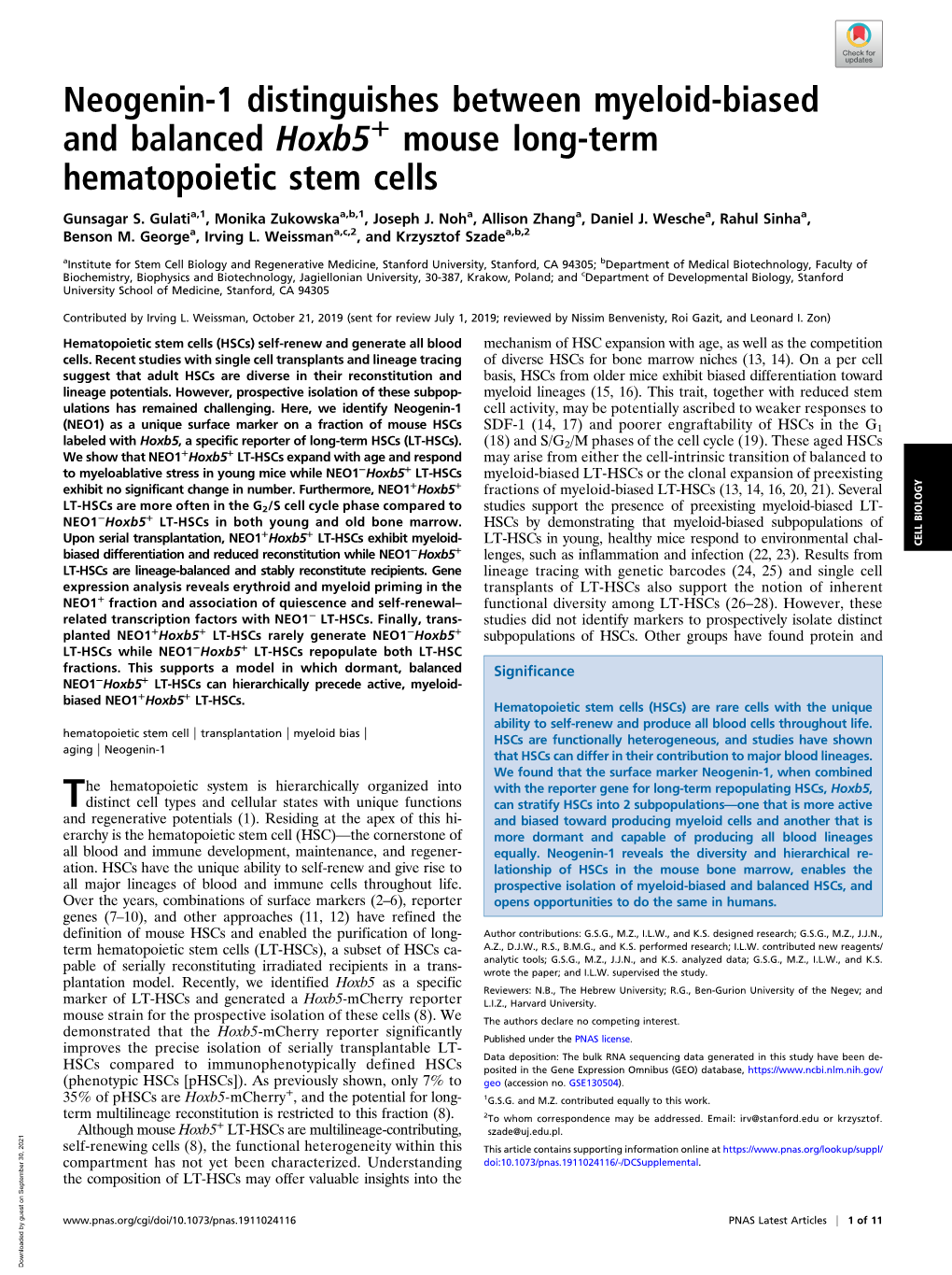 Mouse Long-Term Hematopoietic Stem Cells