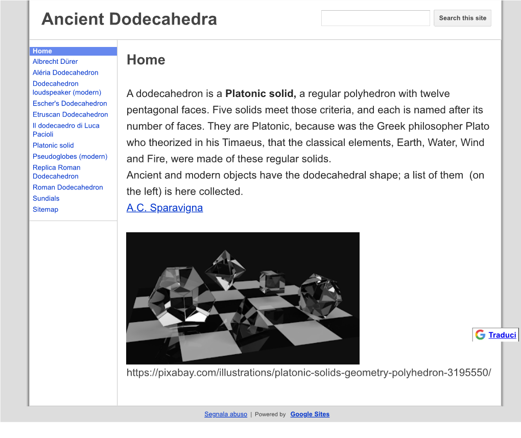 Ancient Dodecahedra Search This Site