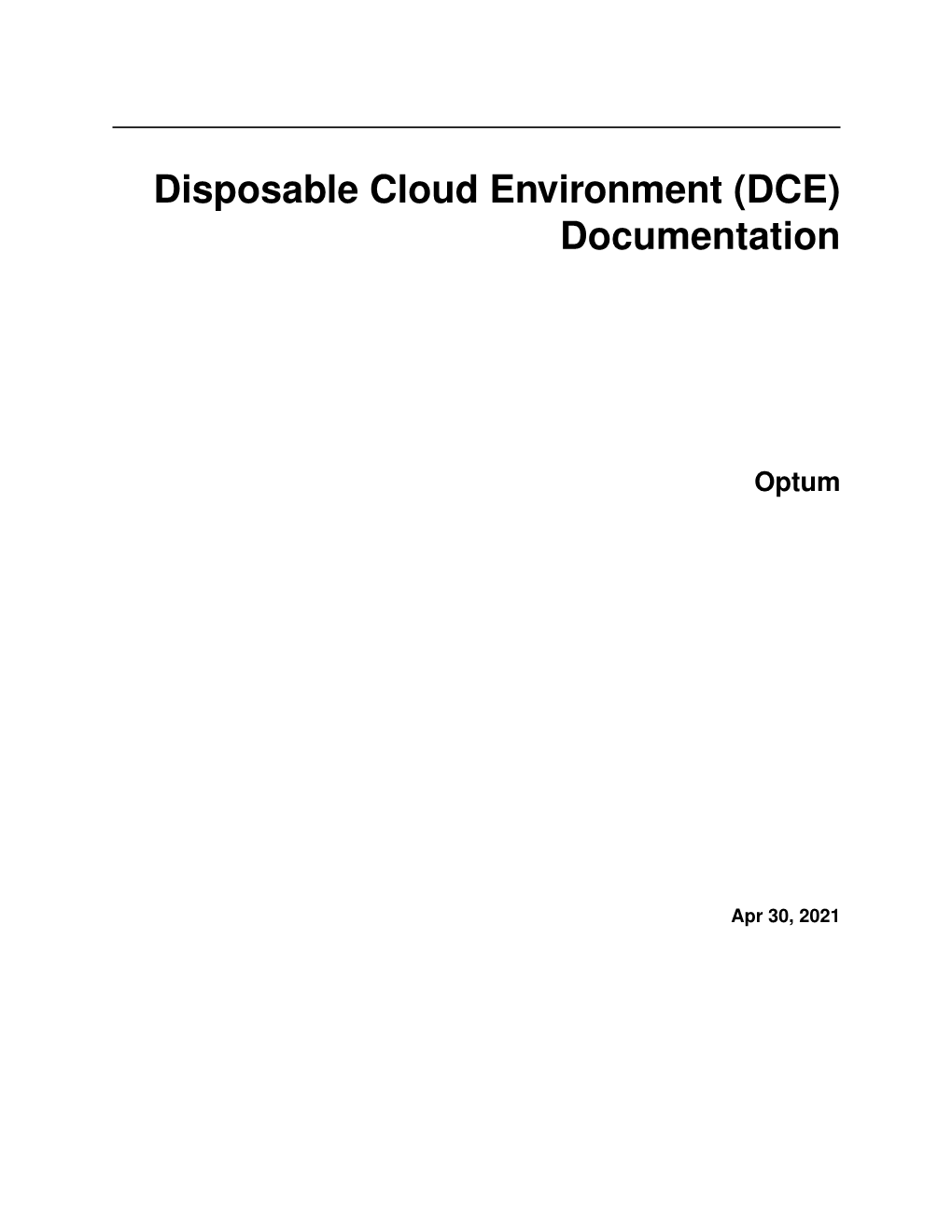 Disposable Cloud Environment (DCE) Documentation