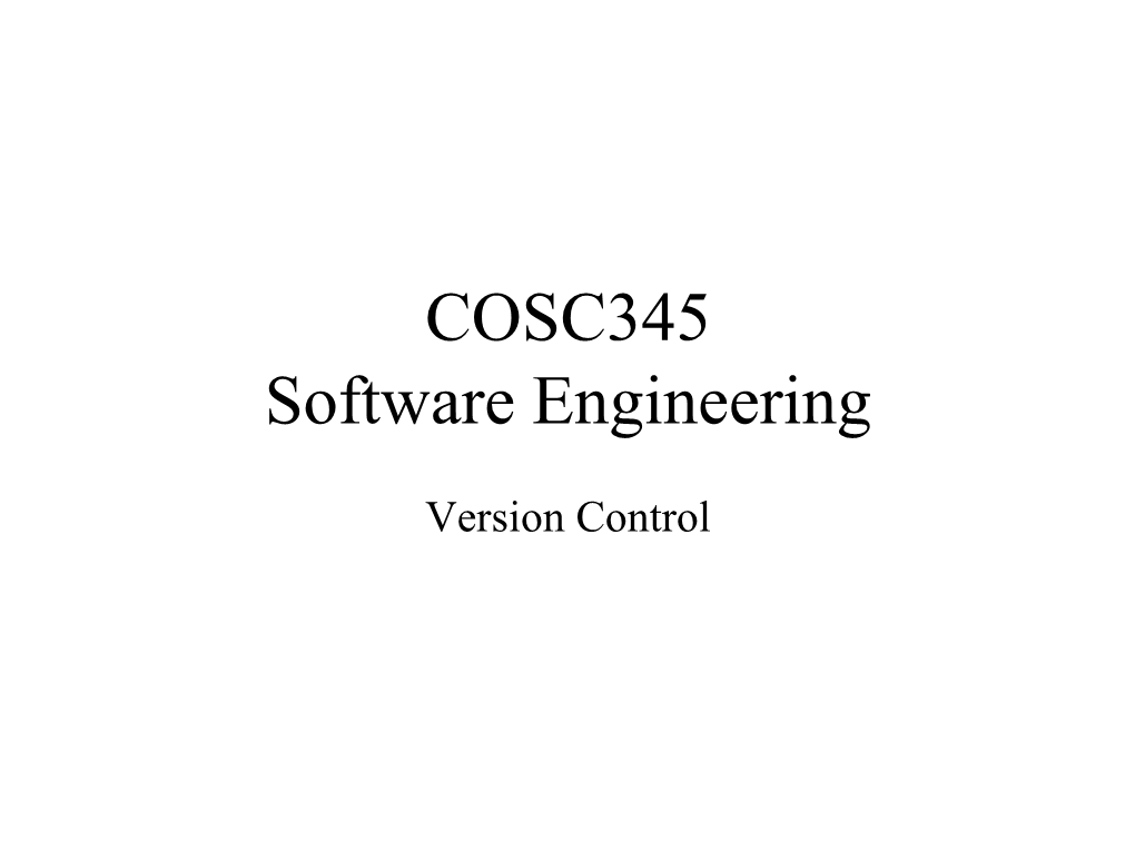 COSC345 Software Engineering