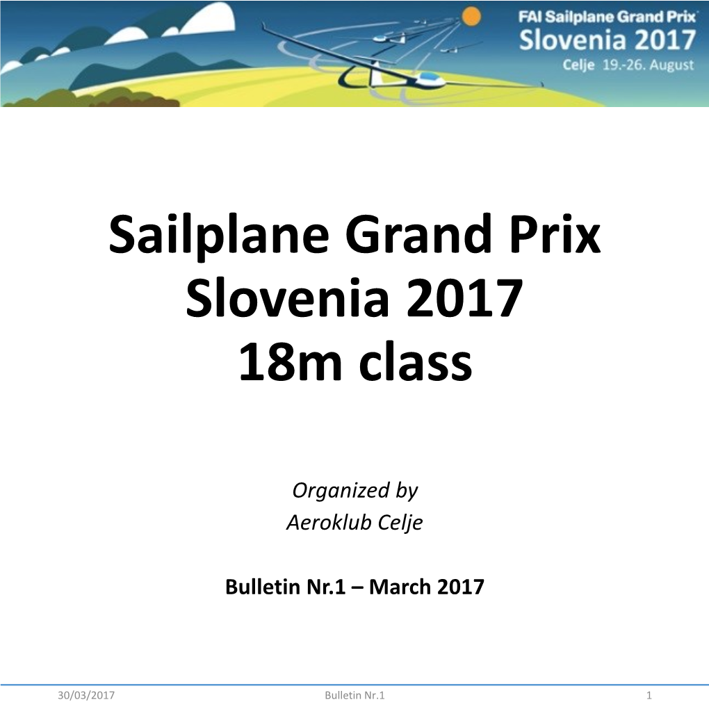 Sailplane Grand Prix Slovenia 2017 18M Class