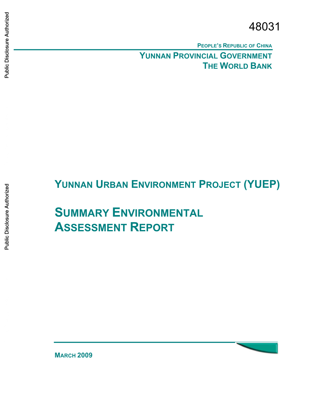 Summary Environmental Assessment Report