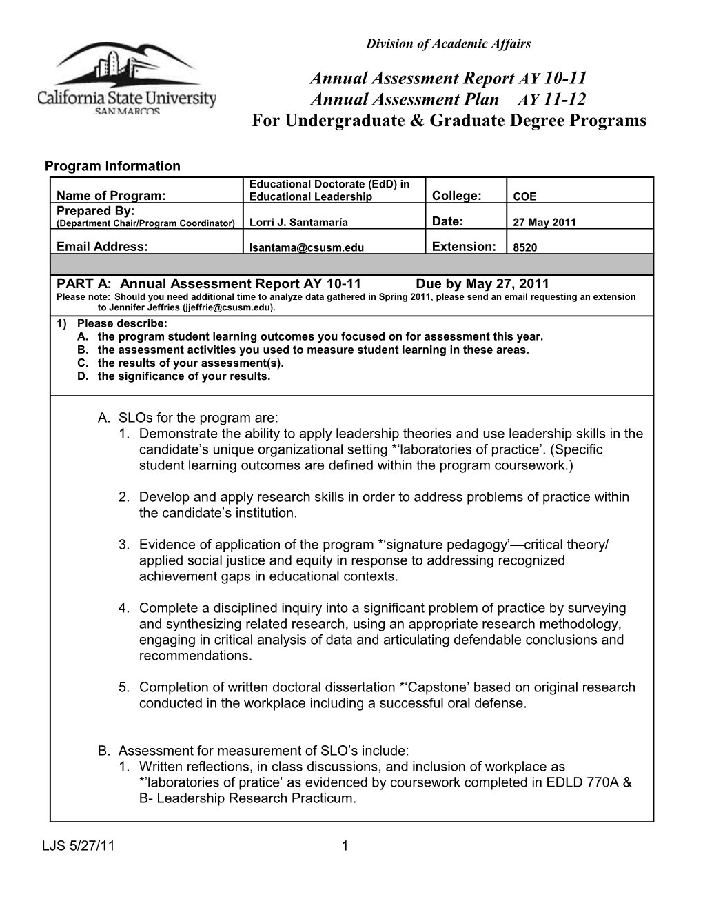 Program Information s3