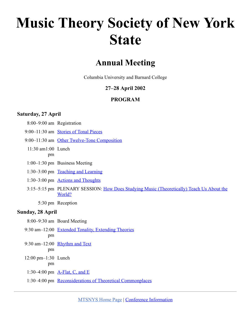 Program and Abstracts for 2002 Meeting