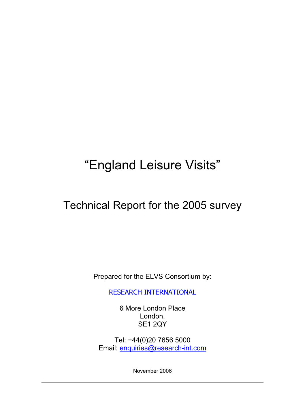 ELVS 2005 Technical Report
