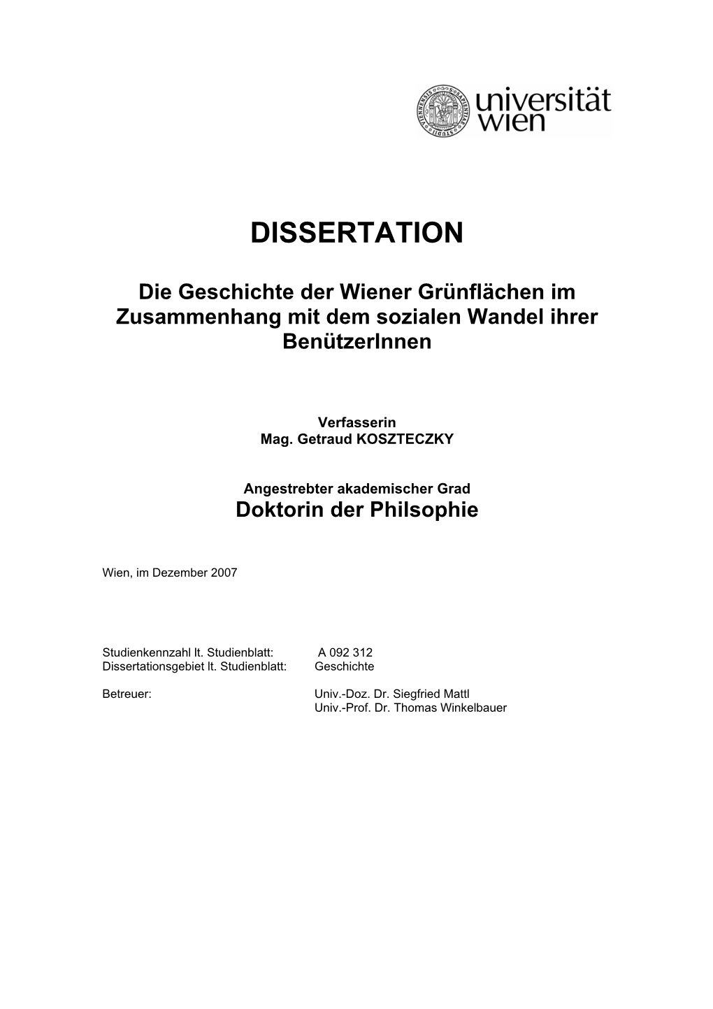 Soziales Leben in Wiener Grten Und Parkanlagen Im Wandel Der Zeit