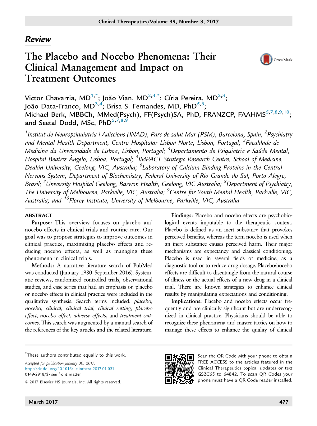 The Placebo and Nocebo Phenomena: Their Clinical Management And