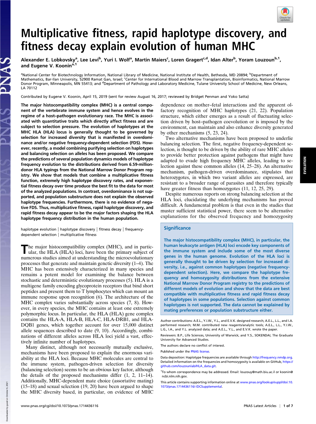 Multiplicative Fitness, Rapid Haplotype Discovery, and Fitness Decay Explain Evolution of Human MHC