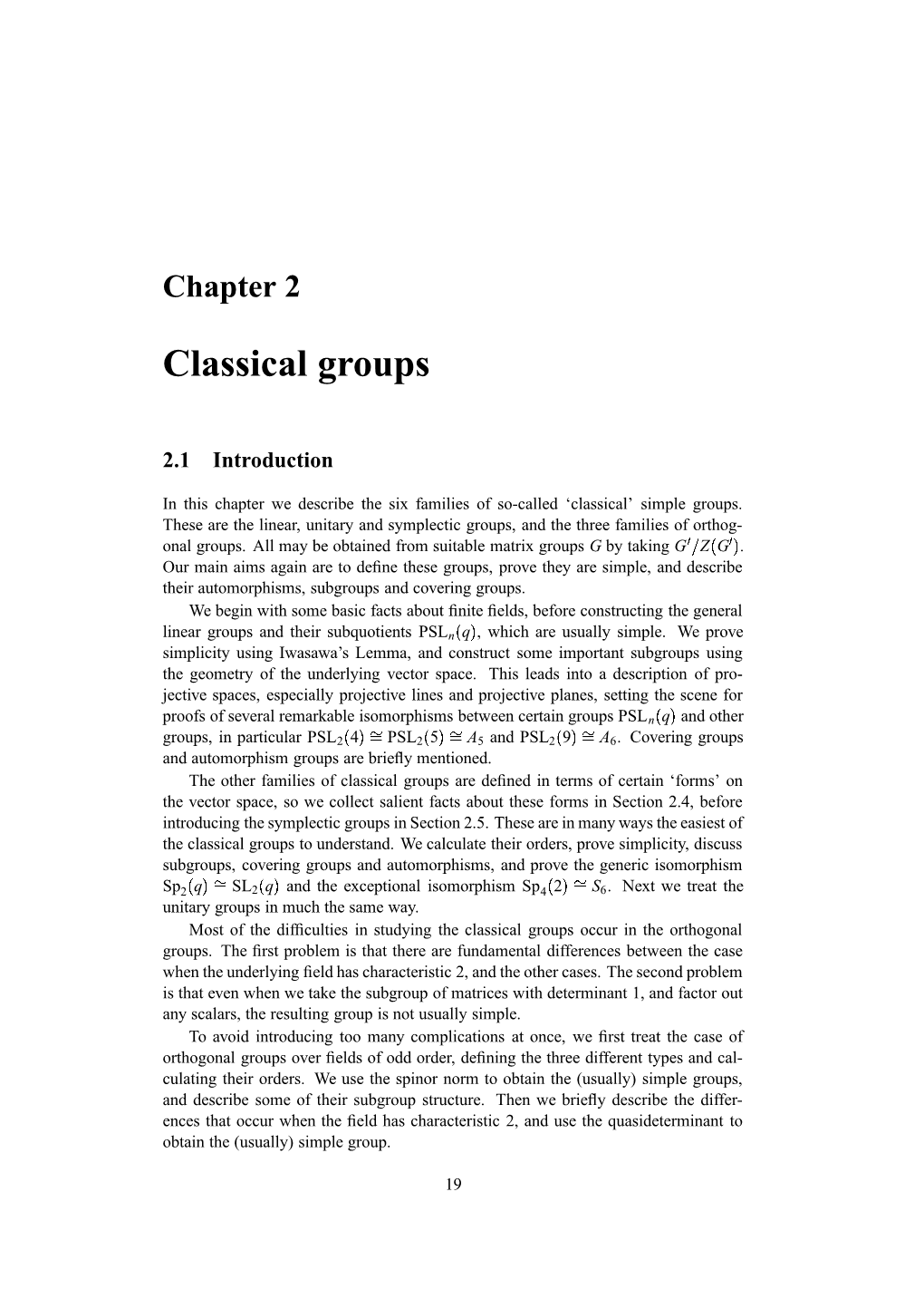 Classical Groups