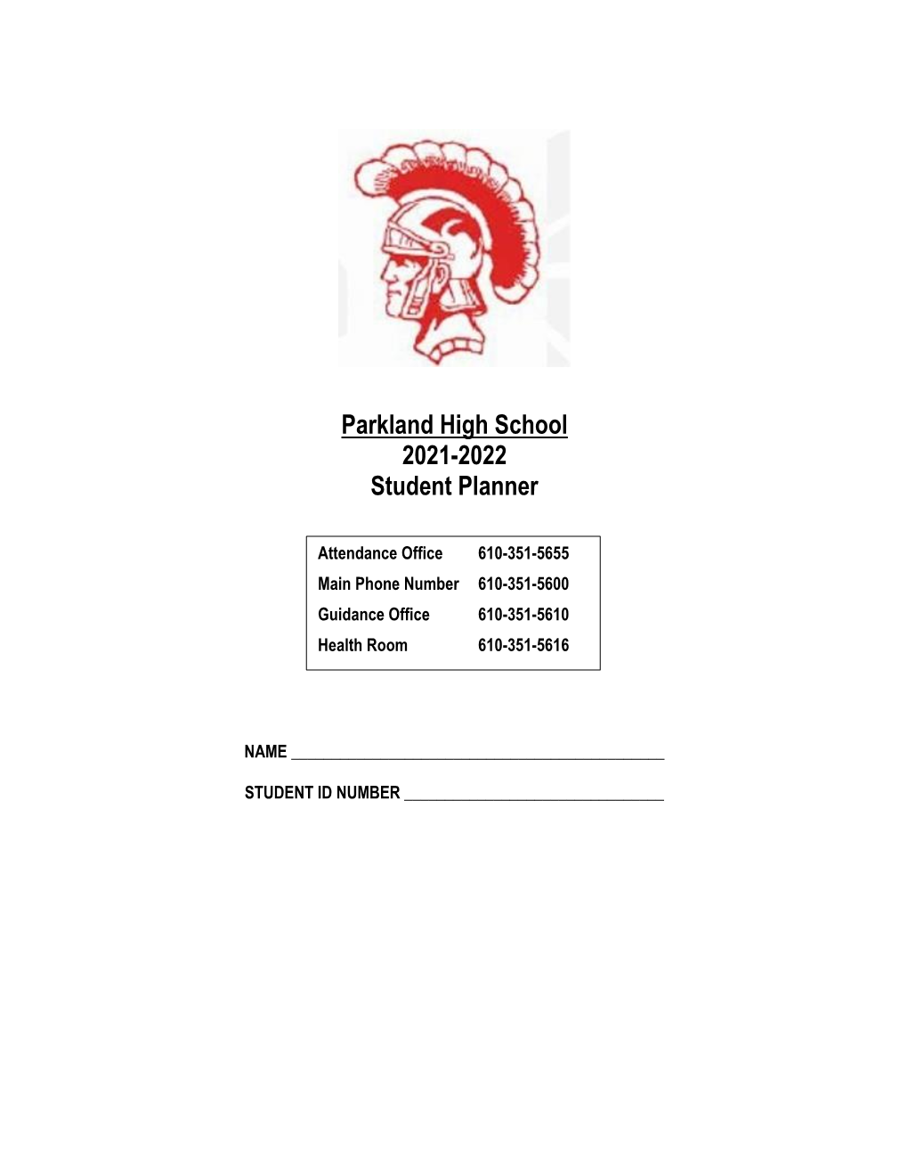 Parkland High School 2021-2022 Student Planner