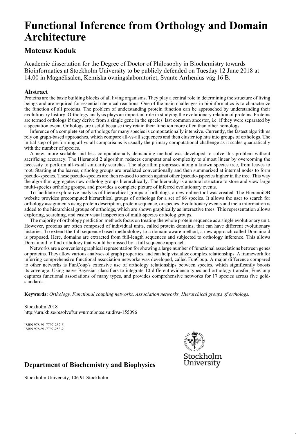 Functional Inference from Orthology and Domain Architecture